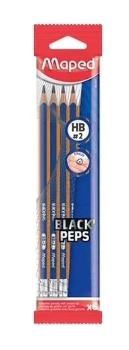 Ołówek z gumką Blackpeps blue HB 6szt MAPED