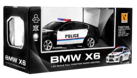 Auto 1:24 R/C Licencjonowany Radiowóz Bmw X6 Policja Czarny