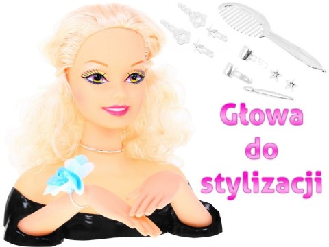 Lalka blondynka do stylizacji włosów dla dzieci 3+ Zestaw do czesania + Ozdoby akcesoria