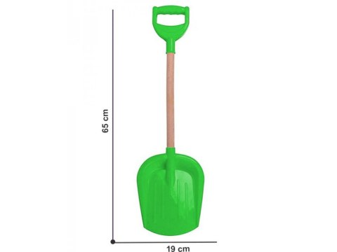 Łopata Z Drewnianą Rączką Zielona Ogród Piaskownica Śnieg 2896