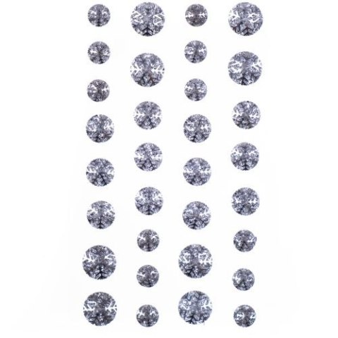 Kryształy samoprzylepne DPCRAFT mix, 32 szt. Śnieżynki, srebrne