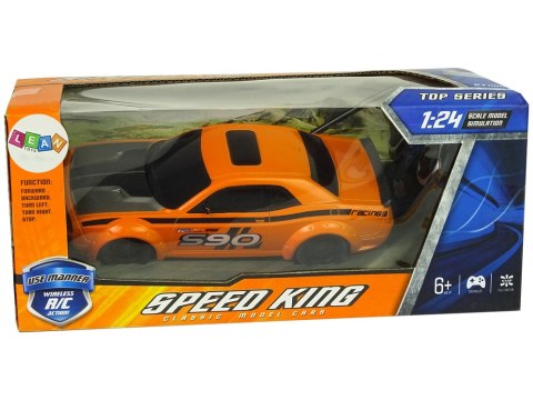 Zdalnie Sterowane Auto Sportowe 1:24 Wyścigi Pomarańczowe 27 R/C Pilot