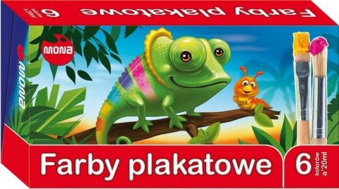 Farby plakatowe 6 kolorów 20ml MONA