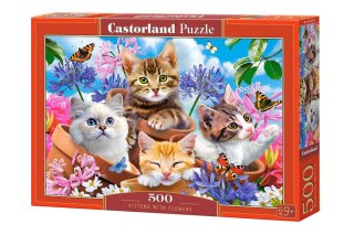 Puzzle 500 el. Kittens with Flowers