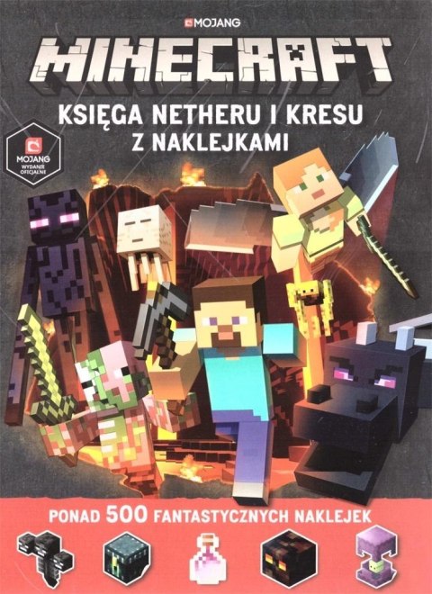 Minecraft Księga Netheru i kresu z naklejkami