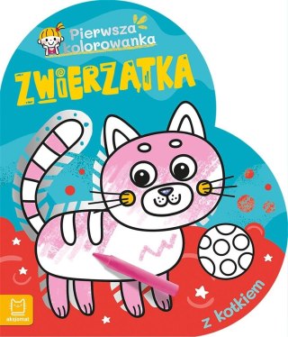 Zwierzątka. Pierwsza kolorowanka z kotkiem