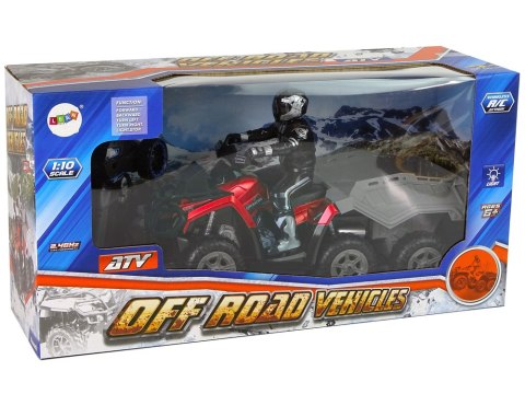 Quad z Przyczepką 1:10 Off-Road Czerwony 2,4G