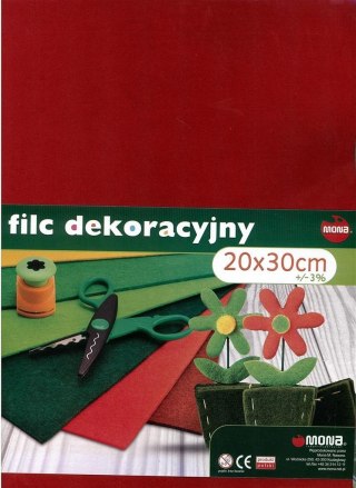 Filc Dekoracyjny 20x30cm mix kolorów (10szt) MONA