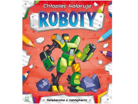 Chłopiec koloruje. Roboty KS0342