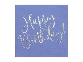 Serwetki Happy Birthday granatowe 33x33cm 20szt