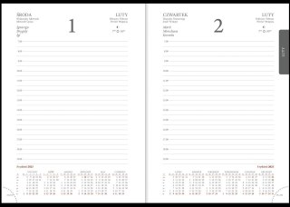 Kalendarz WN B6 dzienny Cross z gumką i ażurową 2023 GRANAT