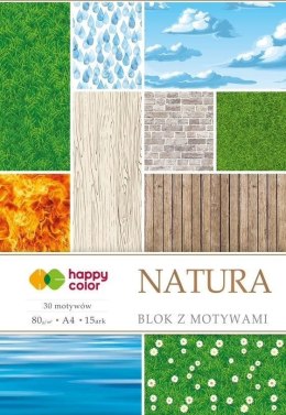 Blok z motywami Natura A4/15K 80g HAPPY COLOR