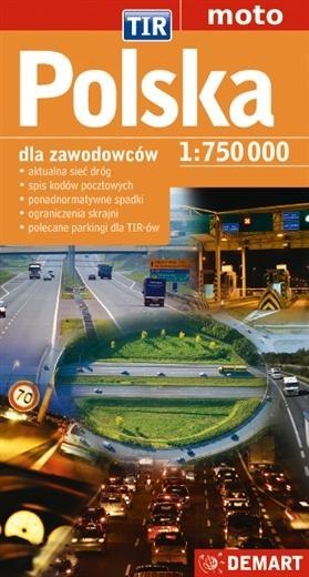 Mapa sam. POLSKA TIR 1:750 000 DEMART