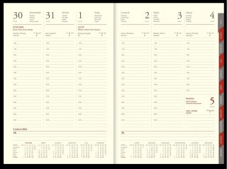 Kalendarz WN B5 tygodniowy Cross z gumką i ażurową datówką 2023 CZERWONY