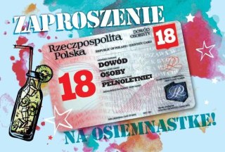 Zaproszenie Urodziny Osiemnastka ZA-102 (10szt.)