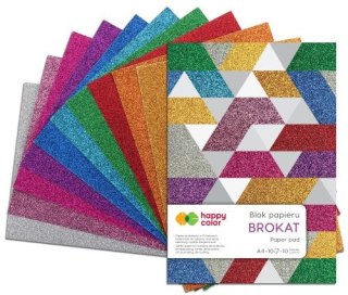 Blok dekoracyjny HAPPY COLOR Brokat A4 10ark. 150g 10 kolorów