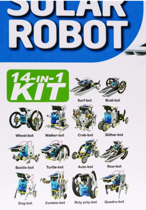 ZESTAW ZABAWEK SOLARNYCH 14W1 - ROBOTY SOLAR zestaw solarny 14w1