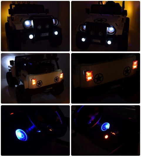 Auto terenowe typu jeep Monster 4x4 dla dzieci Czerwony + Pilot + Regulacja siedzenia + MP3 LED + Bagażnik + Plecak