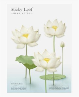 Kartki samoprzylepne - lotos biały L