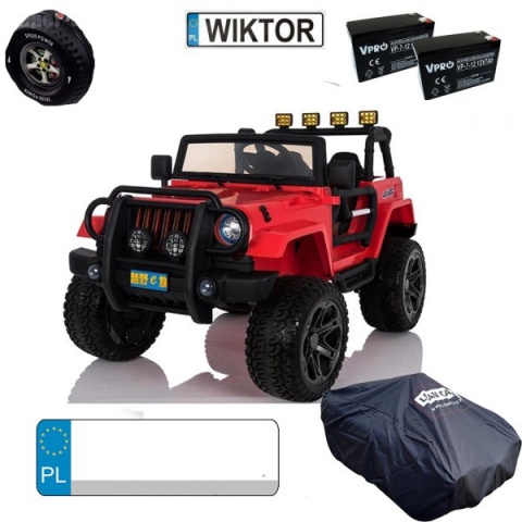 Auto terenowe typu jeep Monster 4x4 dla dzieci Biały + Pilot + Regulacja siedzenia + Wolny Start + MP3 LED + Bagażnik + Plecak