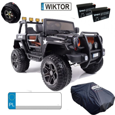 Auto terenowe typu jeep Monster 4x4 dla dzieci Biały + Pilot + Regulacja siedzenia + Wolny Start + MP3 LED + Bagażnik + Plecak