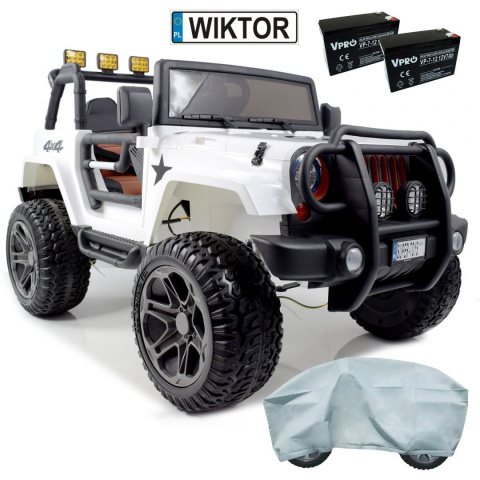 Auto terenowe typu jeep Monster 4x4 dla dzieci Czarny + Pilot + Regulacja siedzenia + Wolny Start + MP3 LED + Bagażnik + Plecak