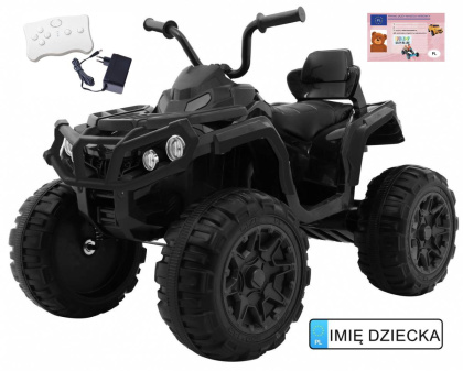 Quad ATV 2.4GHz na akumulator dla dzieci Czarny + Pilot + Koła EVA + Radio MP3 + Wolny Start