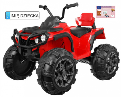 Quad ATV na akumulator dla dzieci Czerwony + Koła EVA + Radio MP3 + LED + Wolny Start