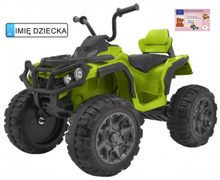 Quad ATV na akumulator dla dzieci Zielony + Koła EVA + Radio MP3 + LED + Wolny Start