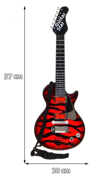 Elektryczna Gitara dla dzieci 3+ czerwony + Słuchawki z mikrofonem + Dźwięki Światła