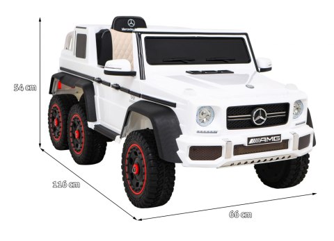 Auto na alumulator Mercedes G63 6x6 AMG Biały