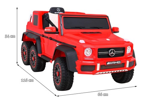 Auto na alumulator Mercedes G63 6x6 AMG Czerwony