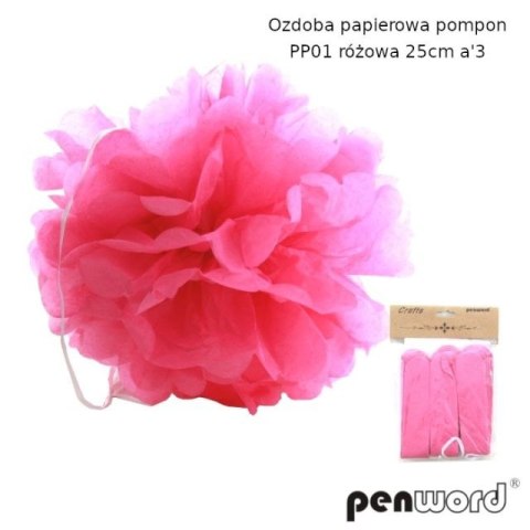 Ozdoba papierowa PENWORD Pompon PP01 25cm a3