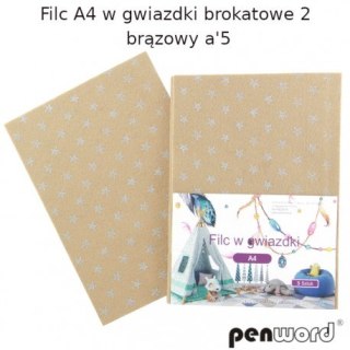 FILC A4 W GWIAZDKI BROKATOWE 2 BRĄZOWY a5