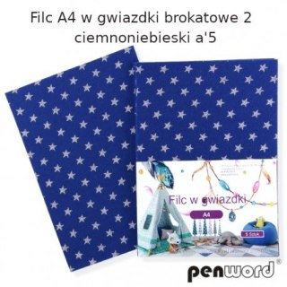 FILC A4 W GWIAZDKI BROKATOWE 2 CIEMNONIEBIESKI a5