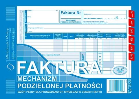 Faktura - A5 Mechanizm Podzielonej Płatności netto-brutto