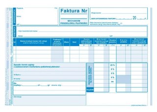 Faktura - A5 Mechanizm Podzielonej Płatności netto-brutto