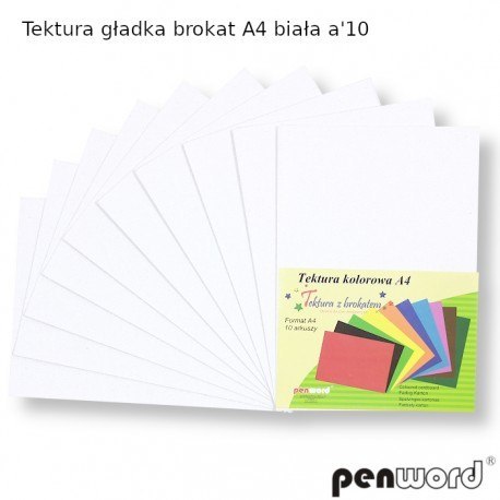 TEKTURA GŁADKA BROKAT A4 BIAŁA a10