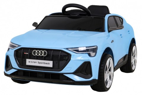 Audi E-Tron Sportback dla dzieci Niebieski + Pilot + Napęd 4x4 + Wolny Start + Radio MP3 + LED