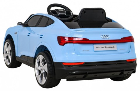 Audi E-Tron Sportback dla dzieci Niebieski + Pilot + Napęd 4x4 + Wolny Start + Radio MP3 + LED