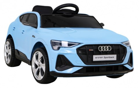 Audi E-Tron Sportback dla dzieci Niebieski + Pilot + Napęd 4x4 + Wolny Start + Radio MP3 + LED