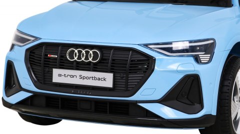 Audi E-Tron Sportback dla dzieci Niebieski + Pilot + Napęd 4x4 + Wolny Start + Radio MP3 + LED