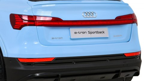 Audi E-Tron Sportback dla dzieci Niebieski + Pilot + Napęd 4x4 + Wolny Start + Radio MP3 + LED