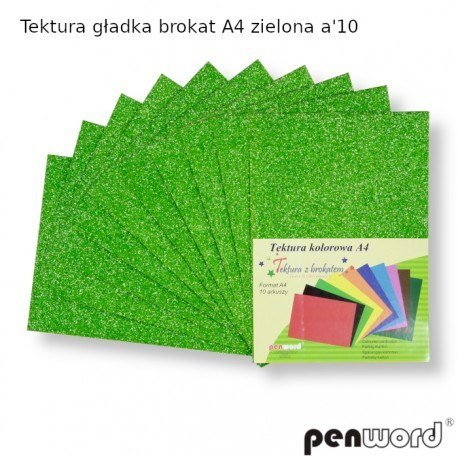 TEKTURA GŁADKA BROKAT A4 ZIELONA a10