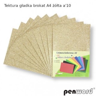 TEKTURA GŁADKA BROKAT A4 ŻÓŁTA a10