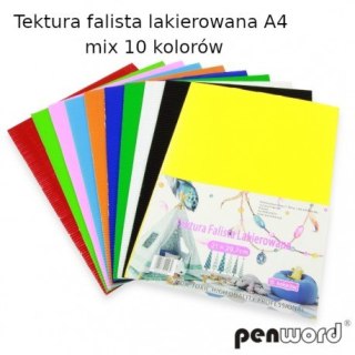 TEKTURA FALISTA LAKIEROWANA A4 MIX 10 KOLORÓW