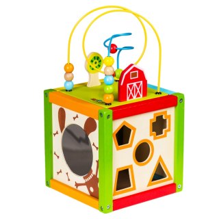 Drewniana kostka edukacyjna sorter +klocki Ecotoys