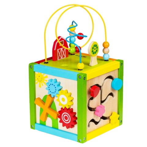 Drewniana kostka edukacyjna sorter +klocki Ecotoys