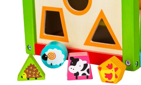 Drewniana kostka edukacyjna sorter +klocki Ecotoys