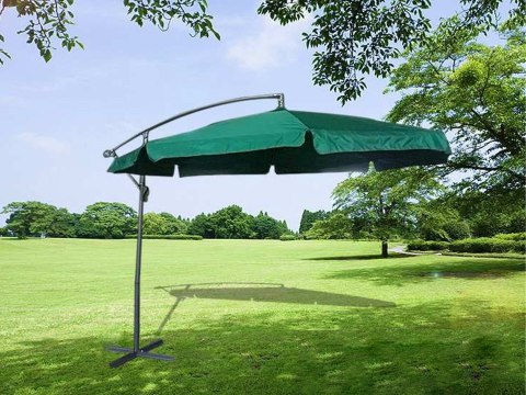 Duży zielony parasol ogrodowy składany 350 cm